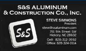 S and S Aluminum and Construction Co Inc